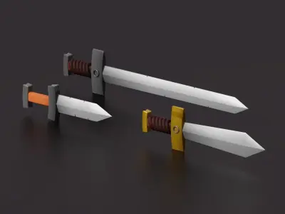 Weapon Props Softpack Low-poly 3D model