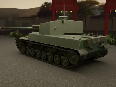 Type 5 Chi-Ri 2 japanese medium tank 3D model