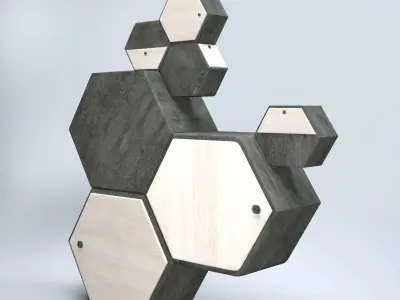 Honeycomb Cabinet Low-poly 3D model