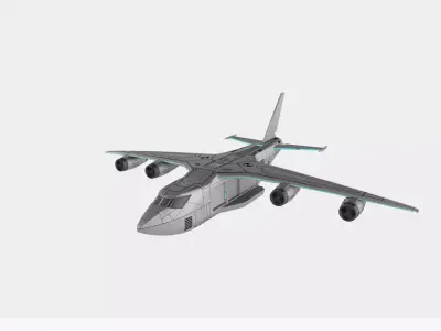 cgt transport aircraft 007 Low-poly 3D model