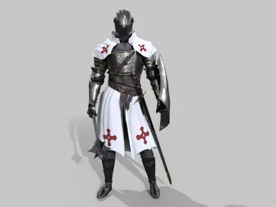White Knight Low-poly 3D model