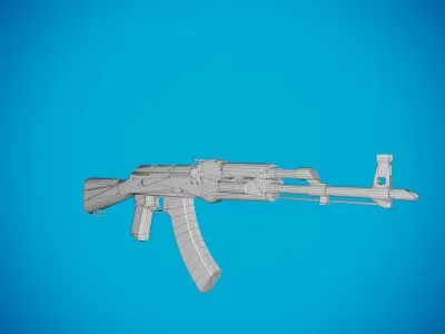AK 47 Low-poly 3D model 3