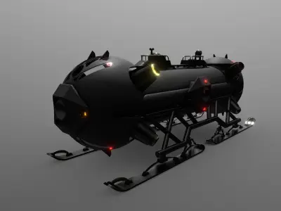 45-3Launch submarine Low-poly 3D model
