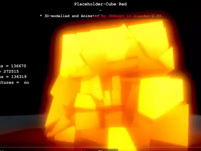 Placeholder-Cube Red Free 3D model
