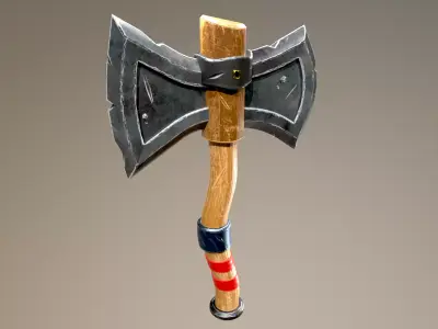 Stylized Viking Axe Low-poly 3D model