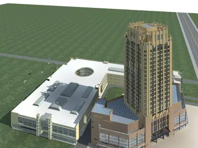Hotel Building 3D model 19