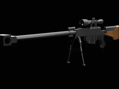 Hecate 2 sniper rifle Free low-poly 3D model