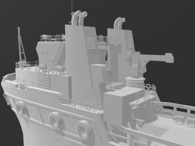 high detailed tug boat 3D print model