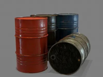 Steel Barrel Low-poly 3D model purchase