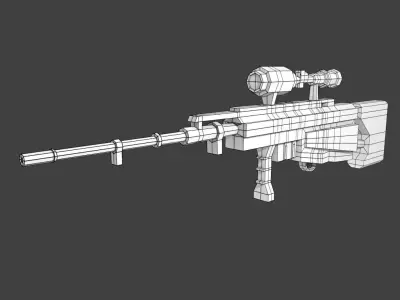 Lowpoly Sniper Rifle Free low-poly 3D model