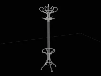 Wooden Coat Rack  3D model