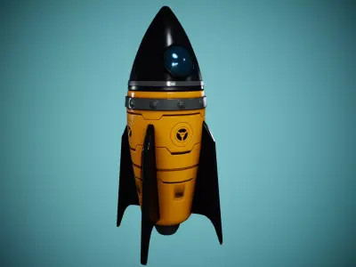 Cartoon Rocket GameReady Model Free low-poly 3D model