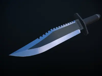 Rambo Knife Low-poly 3D model