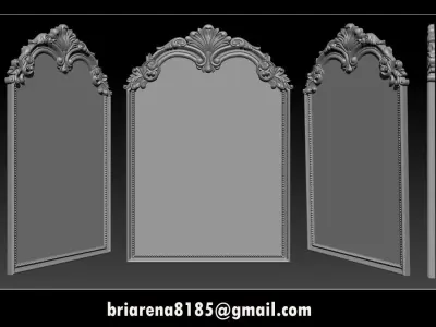 3D Frame - Wood Carving STL Model for CNC Router 3D print model 3