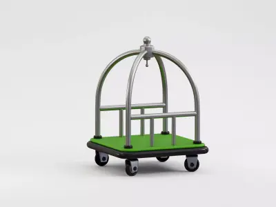 Luggage trolly Low-poly 3D model