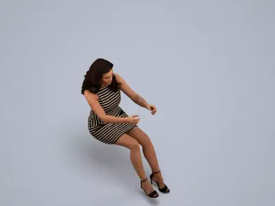 00189Cameron008 - Adult Caucasian woman sitting in car wearing 3D model