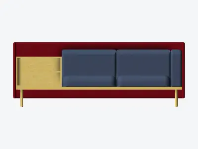 Sofa - Contemporary - Flame - Medium - Corner Shelf Low-poly 3D model order