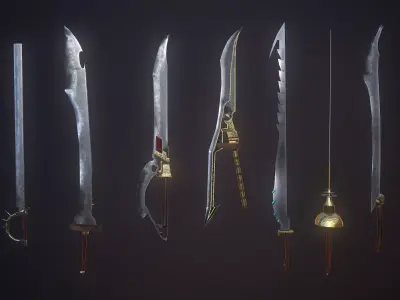 Royalty Swords Low-poly 3D model