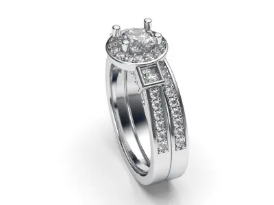solitaire with ring sizes  8 part S82 3D print model