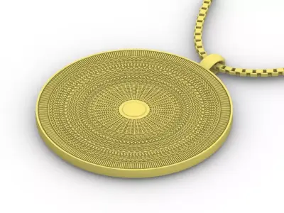 African meddallion Design pendant coin 3D print model