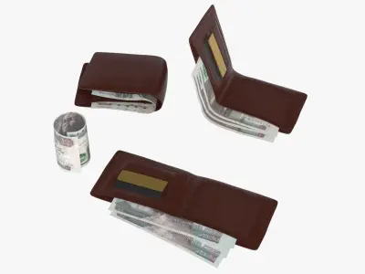 Egypt 100 Pounds Wallet Money Purse 3D model