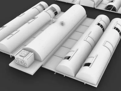 Greenhouse roof Industrial 3D model
