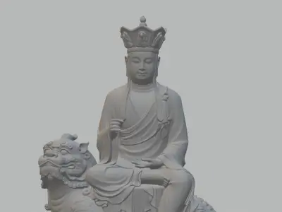 Ksitigarbha Bodhisattva Buddha Statue 3D print model 7