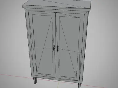 Old Wooden Cabinet Low-poly 3D model