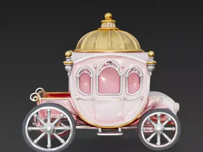 The Enchanted Empress Royal Carriage 3D Model Low-poly 3D model