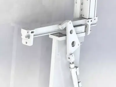 Oblique cylinder push mechanism 3D model