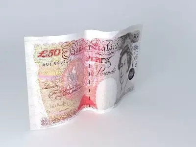 English Fifty Pound Note 1995 Free 3D model