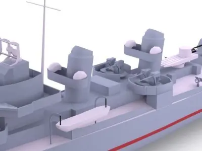 Destroyer ship 3D model by burakisil