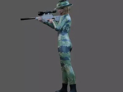Female Navy Seal Sniper 3D print model