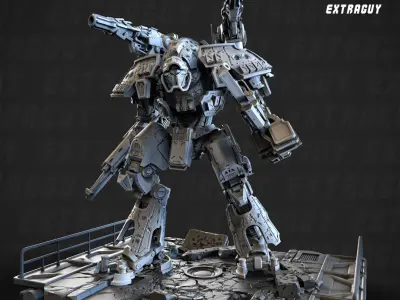 Battlingus Gigantus Titanus Poseable 100mm Approx Height 3D print model