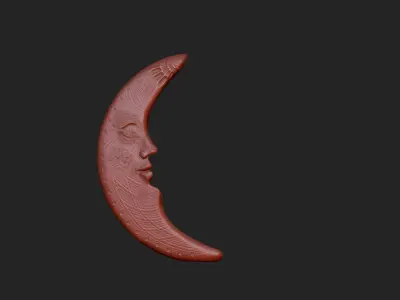 Sun and Moon face 3D print model