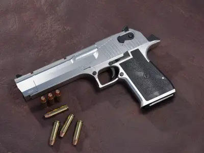 Desert Eagle Low-poly 3D model 2