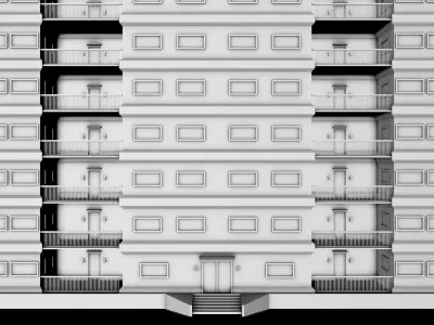 Background high rise optimized building 04 Low-poly 3D model