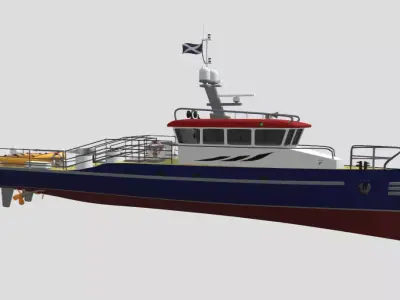 Offshore Supply Vessel Industrial Marine Ship Low-poly 3D model