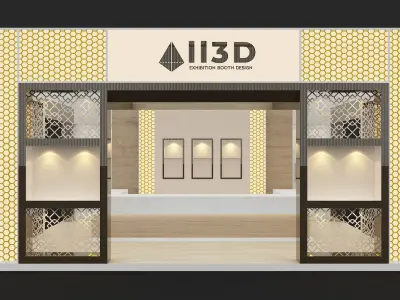 Exhibition Stand Stall Three Side Open 6X6 3D model