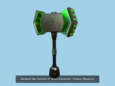 10 Medieval War Hammer Collection - Fantasy Weaponry 3D Model Pack