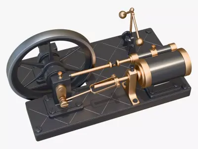 Vintage Steam Engine M1 3D model