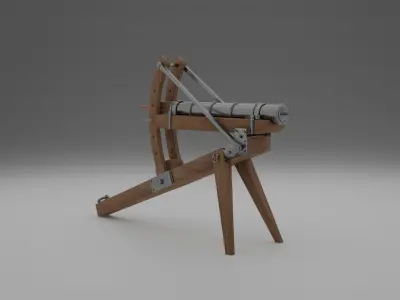 Medieval Cannon Low-poly 3D model 3