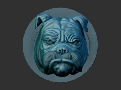 Dog bust wall mounted 3D print model