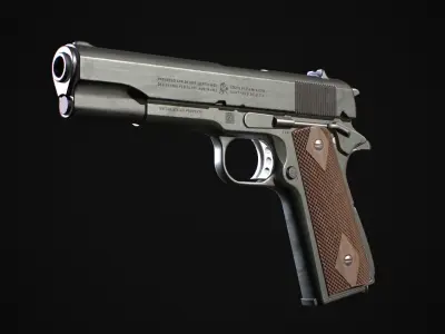 Colt 1911 Hand Gun Low-poly 3D model