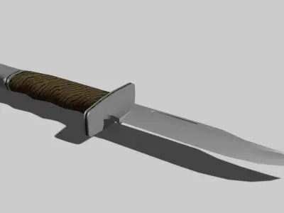 Dagger knife Low-poly 3D model 2