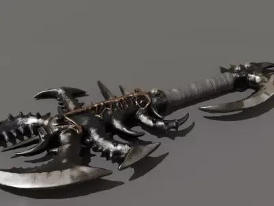 Maelstrom Reaper Scythe Low Poly Dark Fantasy Low-poly 3D model