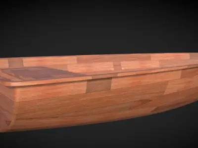 Wooden boat 3D model 5