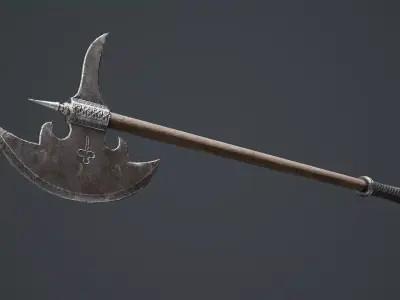 Medieval battle axe Low-poly 3D model buy