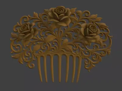 VICTORIAN ROSE COMB 3D print model