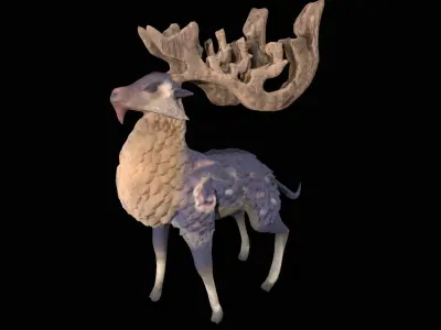 Stylized deer Game ready Low-poly 3D model